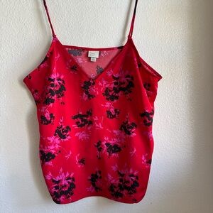 a new day Red and Black Floral Camisole